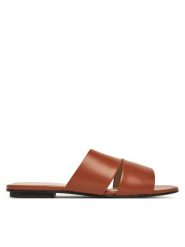Calvin Klein Klapki Flat Slide - Lth 2 Straps HW0HW02365 Brązowy. Brązowe klapki Calvin Klein, bez wzorów, ze skóry, bez obcasa. Za 349.99 zł.
