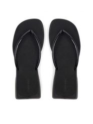 Calvin Klein Jeans Japonki Sq Low Wedge Sandal Stitch YW0YW01716 Czarny. Czarne klapki Calvin Klein Jeans, bez wzorów, z jeansu, bez obcasa. Za 139.99 zł.