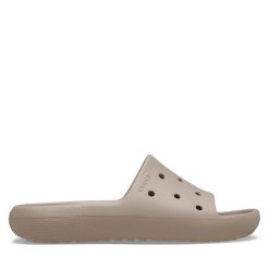 Klapki Crocs. Brązowe klapki Crocs, bez wzorów, bez obcasa. Za 99.99 zł.