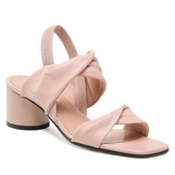 Sandały Pollini. Czerwone sandały Pollini, bez wzorów, bez obcasa, na słupku, bez zapięcia. Za 1,679.00 zł.