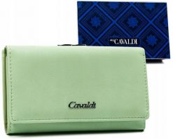 Portfel damski 4U Cavaldi GD23-DNM miętowy. Zielone portfele 4U Cavaldi, bez wzorów, ze skóry ekologicznej. Za 49.99 zł.