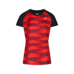 Koszulka do tenisa damska Victor T-34102 CD. Czarne bluzki Victor, xs, bez wzorów, z poliesteru, sportowe, bez kołnierzyka, bez ramiączek. Za 225.00 zł.