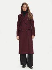 Tommy Hilfiger Płaszcz wełniany Classic WW0WW51525 Bordowy Regular Fit. Czerwone płaszcze TOMMY HILFIGER, na zimę, bez wzorów, z wełny, bez kaptura. Za 1,699.00 zł.