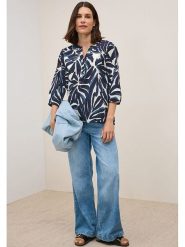 Cecil Bluzka w kolorze granatowo-kremowym rozmiar: XS. Niebieskie bluzki Cecil, xs, bez wzorów, z bawełny, bez kołnierzyka, bez ramiączek. Za 65.38 zł.