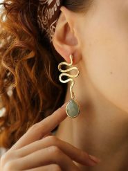 L'Atelier de Gaia Pozłacane kolczyki-wkrętki z akwamarynami rozmiar: onesize. Niebieskie kolczyki L'Atelier de Gaia, z akwamarynem, pozłacane. Za 96.60 zł.