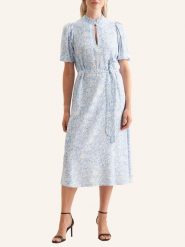 Seidensticker Sukienka w kolorze błękitno-białym rozmiar: 36. Białe sukienki Seidensticker, bez wzorów, z tkaniny, bez kołnierzyka, bez ramiączek, midi. Za 176.91 zł.