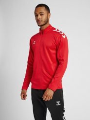 Bluza sportowa dla dorosłych Hummel Core XK Poly Zip Sweat. Zielone bluzy Hummel, m, bez wzorów, z dresówki, bez kaptura. Za 184.85 zł.