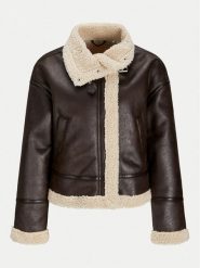JJXX Kurtka z imitacji skóry Yolanda 12259326 Brązowy Regular Fit. Brązowe kurtki JJXX, l, bez wzorów, ze skóry, bez kaptura. Za 309.99 zł.