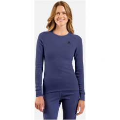 Bielizna termoaktywna z długim rękawem Odlo BL TOP crew neck l/s ACTIVE WARM. Fioletowa bielizna sportowa Odlo, l, bez wzorów. Za 319.79 zł.