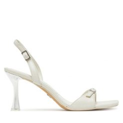 Sandały Aldo. Białe sandały Aldo, bez wzorów, bez obcasa, na szpilce, bez zapięcia. Za 469.99 zł.