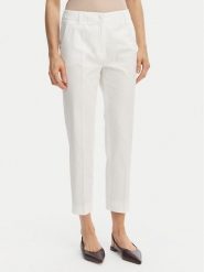 Weekend Max Mara Spodnie materiałowe Cecco 2615131082 Biały Regular Fit. Białe spodnie materiałowe Weekend Max Mara, bez wzorów, z bawełny. Za 789.99 zł.