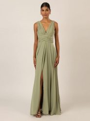 APART Sukienka w kolorze zielonym rozmiar: 36. Zielone sukienki Apart, bez wzorów, bez kołnierzyka, bez ramiączek, maxi. Za 328.65 zł.