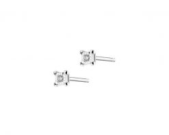 Kolczyki z białego złota z brylantami - 0,02 ct - próba 375. Białe kolczyki Apart, z brylantem, złote. Za 699.00 zł.