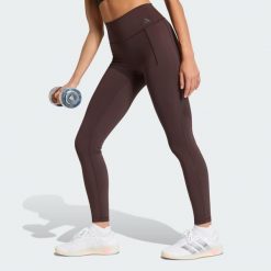 Legginsy treningowe Optime Workout Full Length. Brązowe bielizna sportowa Adidas, bez wzorów, ze skóry. Za 259.00 zł.
