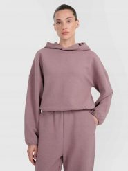 BLUZA DAMSKA DRESOWA 4F Z DZIANINY O SPLOCIE WAFLOWYM TSWSF1847 KOLOR BRĄZOWY. Brązowe bluzy 4f, l, bez wzorów, z dresówki, bez kaptura. Za 179.99 zł.