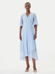 Joseph Ribkoff Sukienka koktajlowa 261714 Błękitny Regular Fit. Niebieskie sukienki Joseph Ribkoff, bez wzorów, z syntetyku, wizytowe, bez kołnierzyka, bez ramiączek. Za 1,419.00 zł.