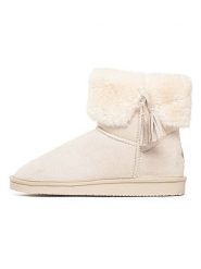 ISLAND BOOT Botki zimowe "Cinnamon" w kolorze kremowym rozmiar: 38. Brązowe botki Island Boot, na zimę, bez wzorów, z materiału, bez obcasa, bez zapięcia. Za 132.93 zł.