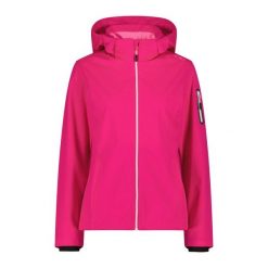 Kurtka damska turystyczna CMP 39A5016. Czerwone kurtki sportowe CMP, l, bez wzorów, z softshellu, z kapturem, trekkingowe. Za 365.50 zł.