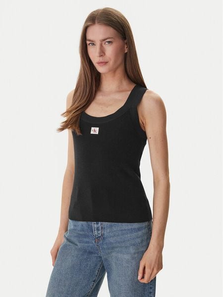 Calvin Klein Jeans Top LV047F355G Czarny. Czarne t-shirty Calvin Klein Jeans, s, bez wzorów, z bawełny, bez kołnierzyka, bez ramiączek. Za 214.99 zł.