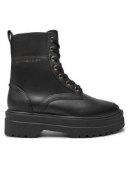 Tommy Hilfiger Trapery FW0FW08440 Czarny. Czarne trapery i śniegowce TOMMY HILFIGER, ze skóry. Za 799.99 zł.