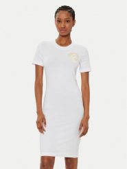 Versace Jeans Couture Sukienka codzienna 78HAOT00 Biały Slim Fit. Białe sukienki Versace Jeans Couture, na co dzień, xxs, bez wzorów, z bawełny, bez kołnierzyka, bez ramiączek, proste. Za 299.99 zł.