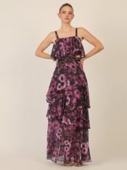 APART Sukienka w kolorze czarno-fioletowym rozmiar: 46. Czarne sukienki Apart, bez wzorów, bez kołnierzyka, bez ramiączek, maxi. Za 391.99 zł.