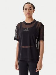 Adidas T-Shirt ALL SZN Soft Lux Mesh JM3737 Czarny Loose Fit. Czarne t-shirty Adidas, s, bez wzorów, z meshu, bez kołnierzyka, bez ramiączek. Za 179.99 zł.