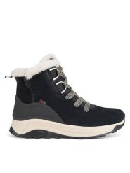 Rieker Revolution Lifestyle Trzewiki W0073-00 Czarny. Czarne botki Rieker Revolution Lifestyle, bez wzorów, ze skóry, bez obcasa, na płaskiej podeszwie, bez zapięcia. Za 384.99 zł.