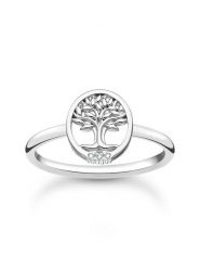 Thomas Sabo Srebrny pierścionek z cyrkoniami rozmiar: 48. Szare pierścionki Thomas Sabo, z cyrkonią, srebrne. Za 123.25 zł.