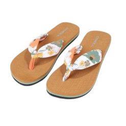 Japonki Damskie Ditsy Sun Bloom Floral. Białe klapki Birkenstock, bez wzorów, z gumy, bez obcasa, na słupku. Za 161.65 zł.