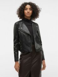 Vero Moda Kurtka z imitacji skóry Riley 10302441 Czarny Slim Fit. Czarne kurtki Vero Moda, s, bez wzorów, ze skóry, bez kaptura. Za 179.99 zł.