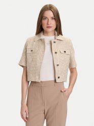 Morgan Bluzka 252-VENU.F Beżowy Regular Fit. Brązowe bluzki Morgan, bez wzorów, z bawełny, bez kołnierzyka, bez ramiączek. Za 409.99 zł.