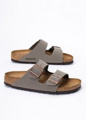 Birkenstock Arizona BFBC Klapki damskie szare. Szare klapki Birkenstock, bez wzorów, bez obcasa. Za 336.99 zł.