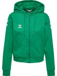 Damska bluza z kapturem zapinana na zamek Hummel Go 2.0 Chevron. Zielone bluzy Hummel, xl, bez wzorów, z bawełny, z kapturem. Za 302.50 zł.