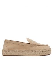 LAUREN RALPH LAUREN Espadryle Luize 802953958007 Beżowy. Brązowe espadryle Lauren Ralph Lauren, bez wzorów, ze skóry, bez obcasa, bez zapięcia. Za 479.99 zł.