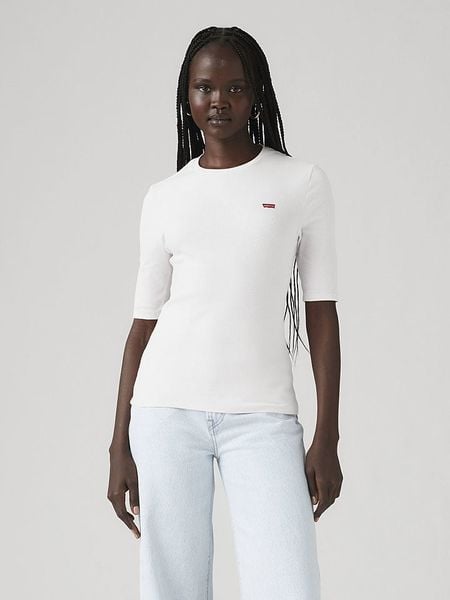 Levi's Koszulka "Luca" w kolorze białym rozmiar: S. Białe bluzki Levi's®, s, bez wzorów, z bawełny, bez kołnierzyka, bez ramiączek. Za 71.40 zł.