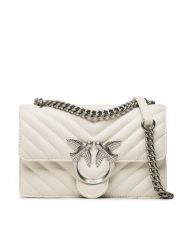 Pinko Torebka Love Icon Mini Dc 100074 A0GK Biały. Białe listonoszki Pinko, bez wzorów, ze skóry, bez dodatków. Za 1,059.00 zł.