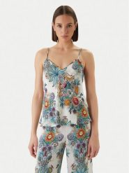 Just Cavalli Bluzka 80PAM201 NS837 Błękitny Relaxed Fit. Niebieskie bluzki Just Cavalli, bez wzorów, z wiskozy, bez kołnierzyka, bez ramiączek. Za 555.99 zł.