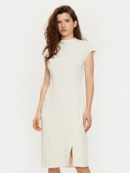 Calvin Klein Sukienka codzienna Heavy Crepe Ss Bodycon Dress K20K208091 Biały Slim Fit. Białe sukienki Calvin Klein, na co dzień, bez wzorów, z syntetyku, bez kołnierzyka, bez ramiączek, bodycon. Za 499.99 zł.