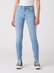 Wrangler Dżinsy "High Rise Skinny For Keeps" - Skinny fit - w kolorze błękitnym rozmiar: W29/L32. Niebieskie jeansy Wrangler, l, z aplikacjami, z podwyższonym stanem. Za 175.26 zł.