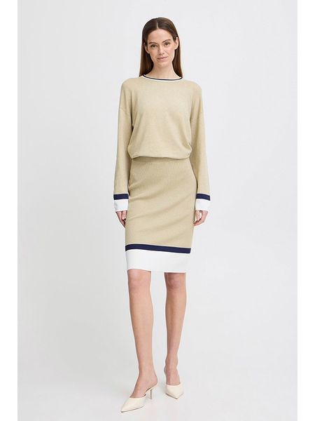 B.young Spódnica dzianinowa w kolorze beżowym rozmiar: XL. Brązowe spódnice b.young, na imprezę, s, bez wzorów, z dzianiny, klasyczne, midi. Za 56.93 zł.