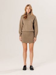 Rodier Wełniana sukienka w kolorze beżowym rozmiar: L. Brązowe sukienki Rodier, na co dzień, l, bez wzorów, z wełny, bez kołnierzyka, bez ramiączek, midi, proste. Za 434.99 zł.