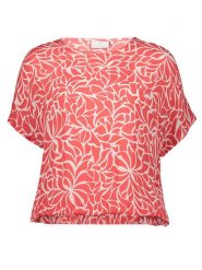 Kaffe Bluzka w kolorze czerwono-kremowym rozmiar: 40. Brązowe bluzki Kaffe, bez wzorów, z wiskozy, bez kołnierzyka, bez ramiączek. Za 104.99 zł.