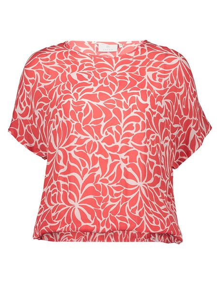 Kaffe Bluzka w kolorze czerwono-kremowym rozmiar: 40. Brązowe bluzki Kaffe, bez wzorów, z wiskozy, bez kołnierzyka, bez ramiączek. Za 104.99 zł.