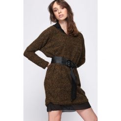 Żółto-Czarna Sukienka Blame It On You. Czarne sukienki Born2be, uniwersalny, bez wzorów, z dzianiny, bez kołnierzyka, bez ramiączek, mini. Za 29.99 zł.