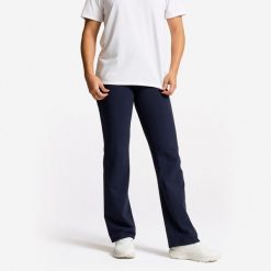 Legginsy fitness damskie Domyos. Niebieskie legginsy DOMYOS, l, bez wzorów, z bawełny. Za 69.99 zł.