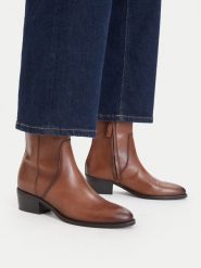 GINO ROSSI Botki C-WI44-GLAM-02 Brązowy jasny. Brązowe botki Gino Rossi, bez wzorów, bez obcasa, na słupku, bez zapięcia. Za 329.99 zł.