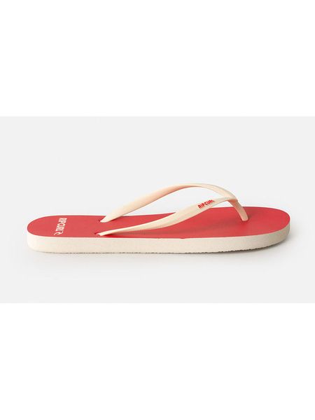 Rip Curl Japonki "Bondi Bloom" w kolorze beżowo-czerwonym rozmiar: 41. Brązowe klapki Rip Curl, bez wzorów, z otwartym noskiem, bez obcasa. Za 64.95 zł.