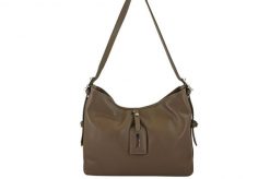 Codzienna torebka damska na ramię - Beżowa ciemna. Brązowe torby na ramię Barberini's, bez wzorów, ze skóry, biznesowe, na ramię, małe, bez dodatków. Za 222.99 zł.