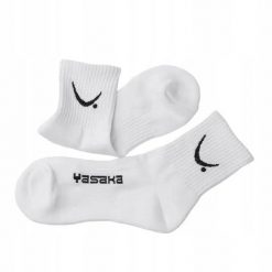 SKARPETY do TENISA STOŁOWEGO PING PONGA BAWEŁNIANE YASAKA rozmiar 39-42. Białe skarpety YASAKA, bez wzorów, z bawełny. Za 45.00 zł.